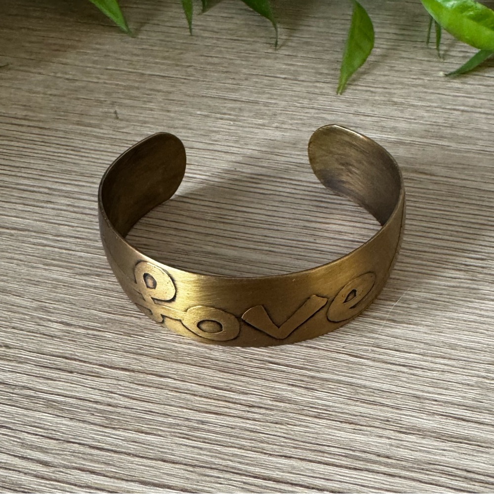 Engraved Gold Cuff Bracelet